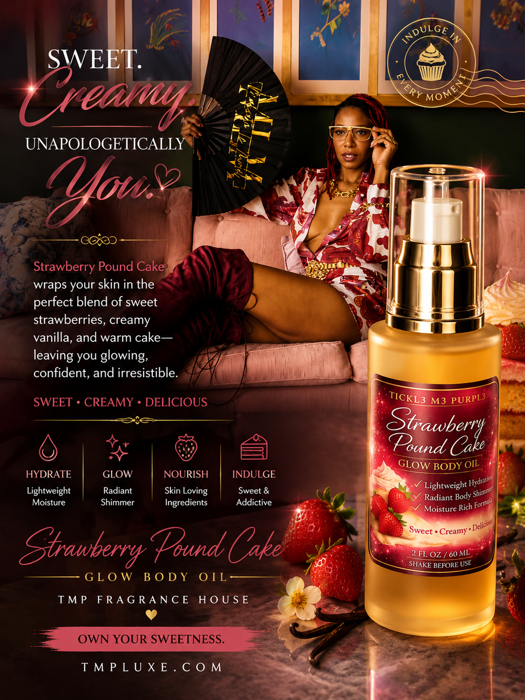 Strawberry Pound Cake Luminous Perfume Body Oil